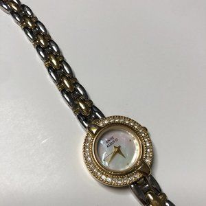 Anne Klein Women's Watch Silver/Gold, Crystals and Pearl Face